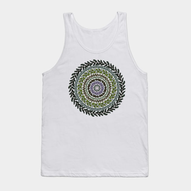 Leaf Mandala Tank Top by ElviraDraat